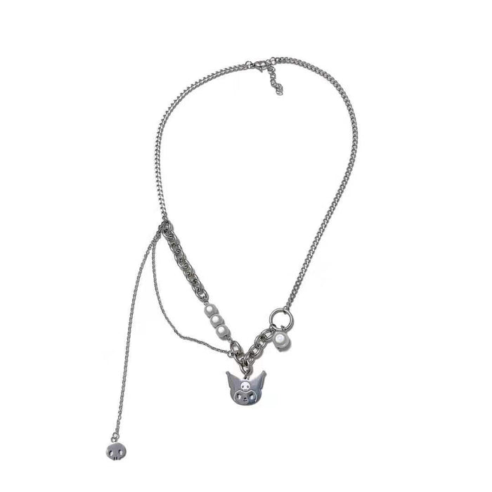 Wholesale Necklace Titanium Steel Cute Cartoon Pearl Reflective Clavicle Chain (S) JDC-NE-YiL011