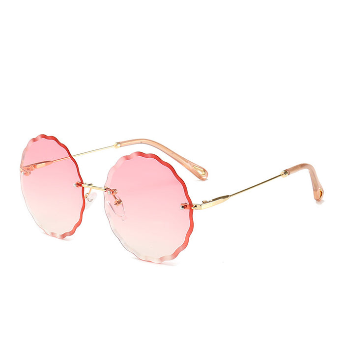 Wholesale flower sunglasses rimless cut edge JDC-SG-JunL005