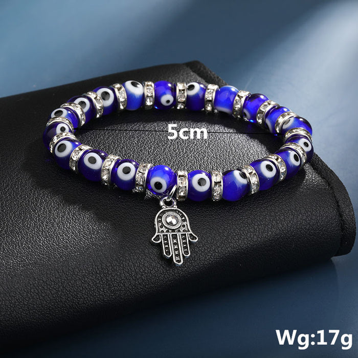 Wholesale Vintage Blue Eyes Hand of Fatima Lucky Bracelet JDC-BT-LvY002