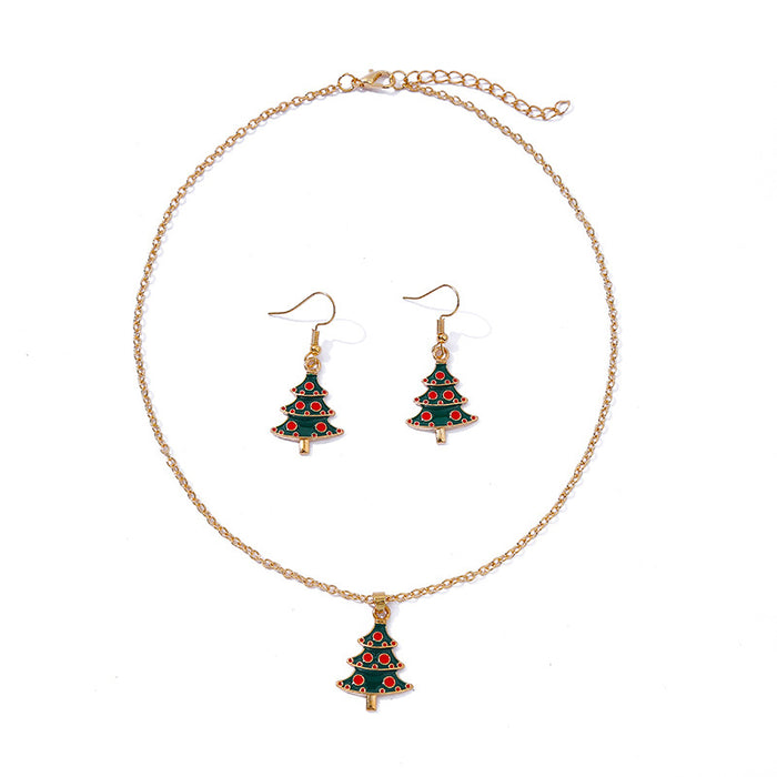 Wholesale Necklaces Alloy Christmas Collection Necklace Earrings Set MOQ≥2set JDC-NE-KaiWei001