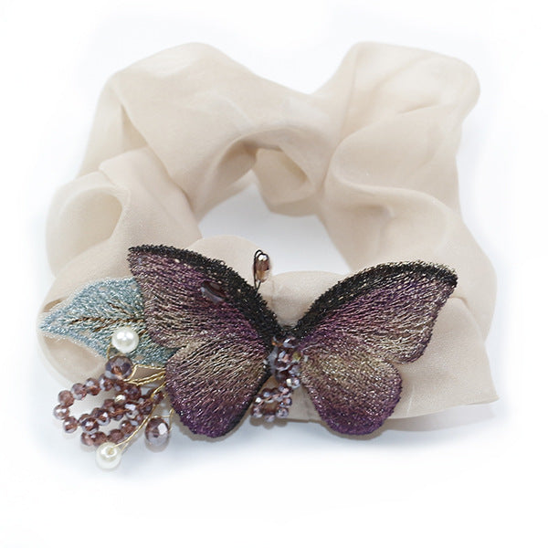 Wholesale Hair Scrunchies Cloth Classic Elegant Butterfly JDC-HS-HMXS006