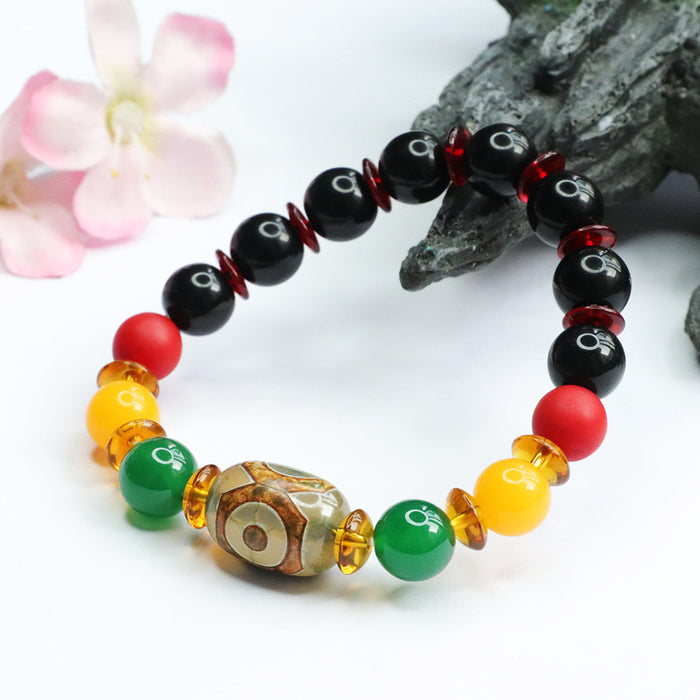 Wholesale Natural Tibetan Three Eyed Dzi Bracelet JDC-BT-JuanY004