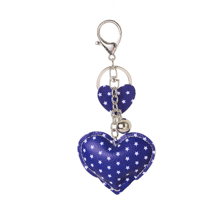 Wholesale 4th of July Independence Day Cute Peach Heart Shape Keychain MOQ≥5 JDC-KC-LK001