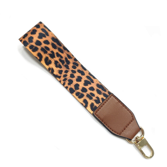 Jewelry WholesaleWholesale Leopard Nylon Leather Wrist Lanyard Keychain MOQ≥5 JDC-KC-HXY001 Keychains 宏鑫阳 %variant_option1% %variant_option2% %variant_option3%  Factory Price JoyasDeChina Joyas De China