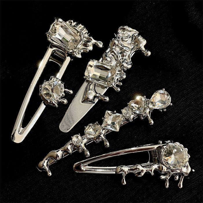 Wholesale Hair Clips Alloy Zircon Duckbill Clip Water Drop Design Sense JDC-HC-DDSL002