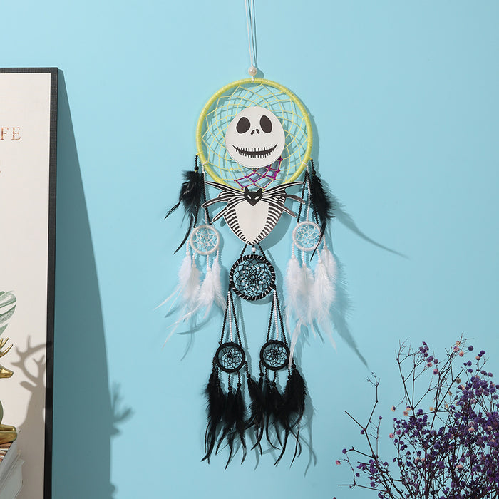 Wholesale Halloween Plastic Circle Feather Dreamcatcher MOQ≥2 JDC-DC-YXuan003