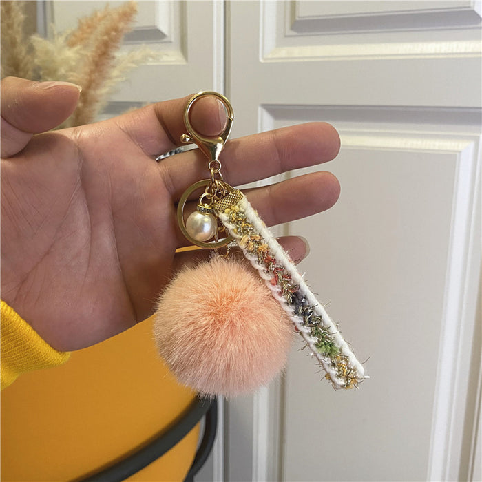 Wholesale Plush Pearl Lanyard Keychain JDC-KC-KaiY005