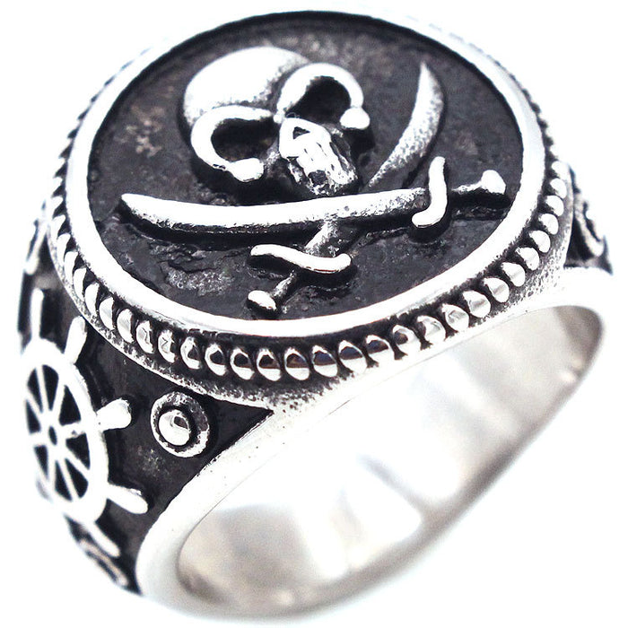 Wholesale Skull Titanium Steel Men's Ring MOQ≥2 JDC-RS-YiR001