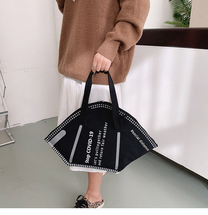 Wholesale Handbag Canvas Creative Mask Large Capacity Tote Bag JDC-HB-JYD002