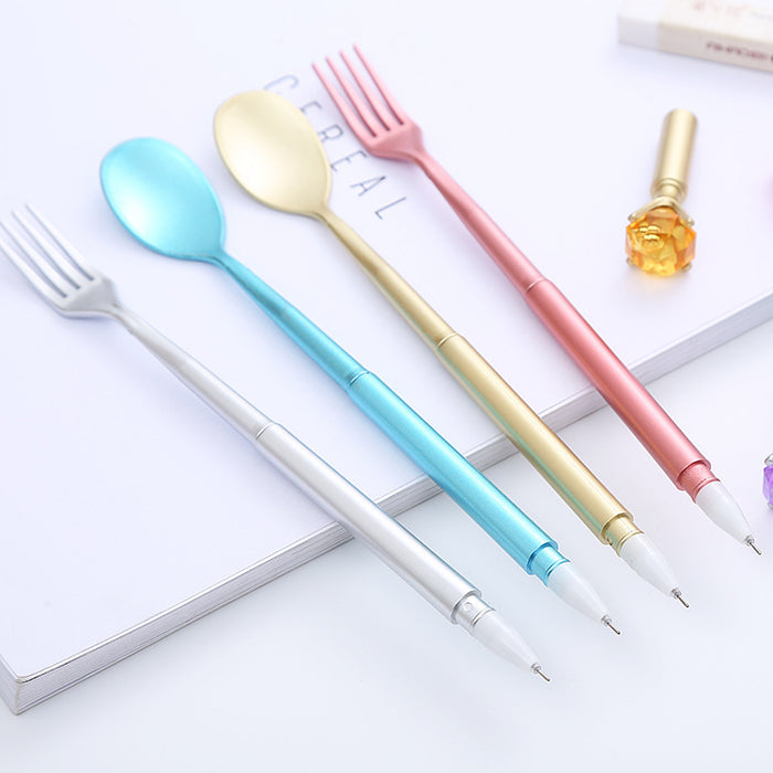 Wholesale Diamond Spoon Fork Plastic Ballpoint Pen JDC-BP-Liuj015