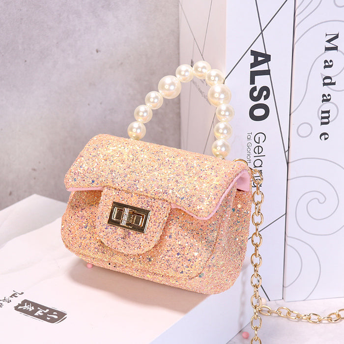 Wholesale Shiny Mini Women's Bag Pearl Handheld Children's Messenger Bag JDC-SD-Yixuan002