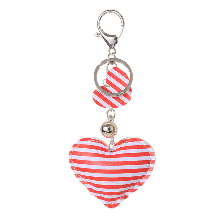 Wholesale 4th of July Independence Day Cute Peach Heart Shape Keychain MOQ≥5 JDC-KC-LK001