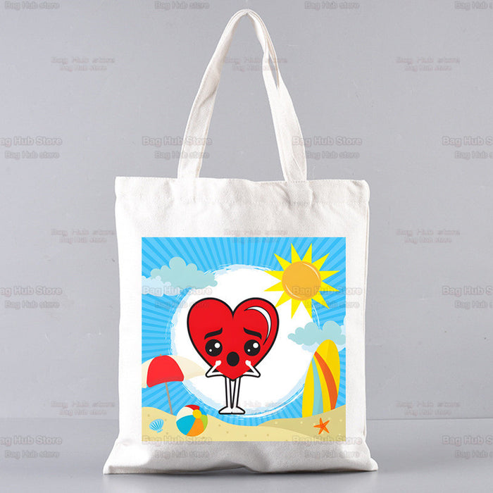 Wholesale Handbag Canvas Cute Cartoon Printing Shopping Bag (F) JDC-HB-Aike001