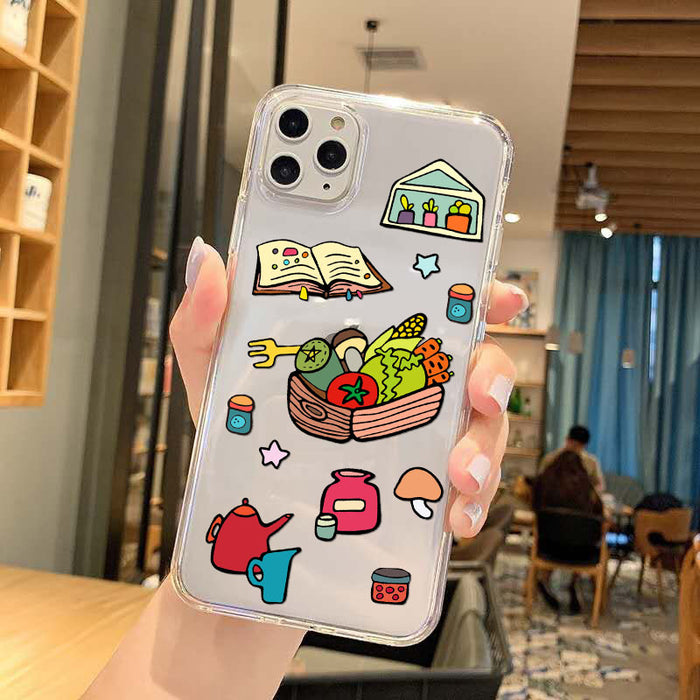 Jewelry WholesaleWholesale cartoon sticker mobile phone case for iphone12promax transparent protective case JDC-PC-KEX010 Phone Cases 科讯 %variant_option1% %variant_option2% %variant_option3%  Factory Price JoyasDeChina Joyas De China