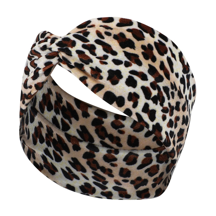 Wholesale Headband Gold Velvet Print Leopard Print Wide Edge Face Wash MOQ≥2 JDC-HD-FanM008