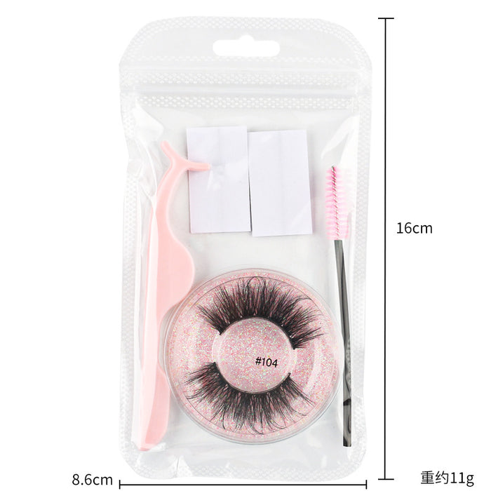 Wholesale Imitation mink glue strip glue free false eyelashes set  JDC-EY-LanJL020