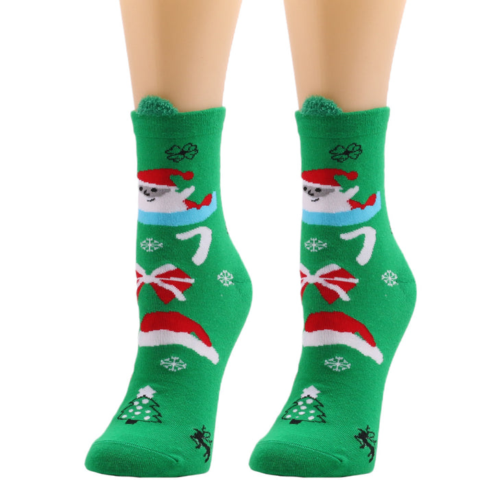 Wholesale Socks Polyester Christmas Santa Claus Elk MOQ≥3 JDC-SK-XQ019