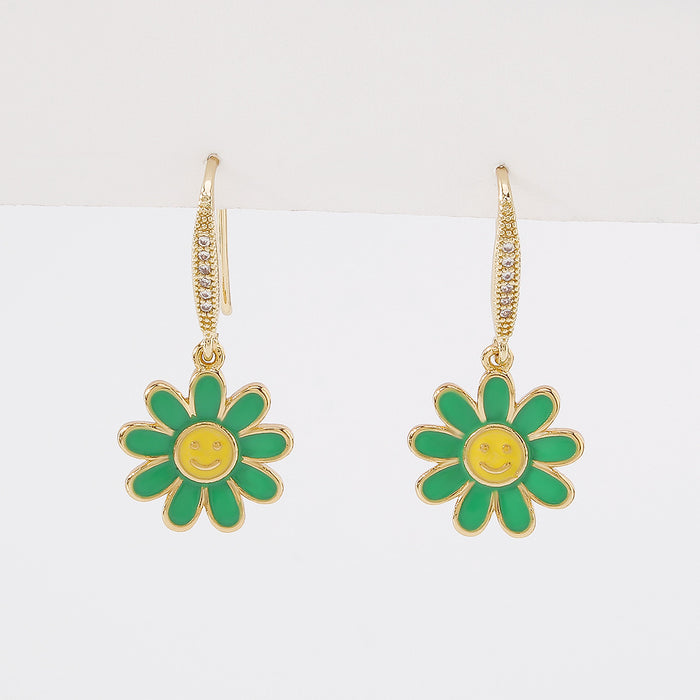 Wholesale Small Daisy Earrings Personality Sweet Micro Inlay JDC-ES-Qiandi003