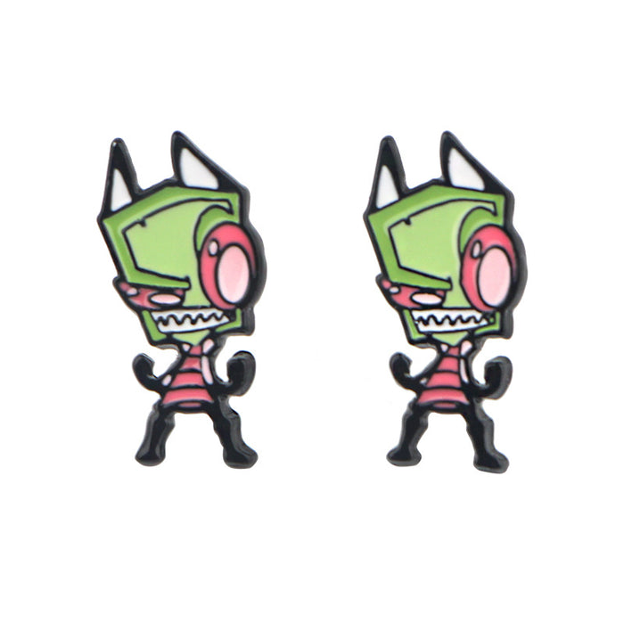 Wholesale Earring Alloy Cute Funny Cartoon Stud Earrings JDC-ES-kubei011