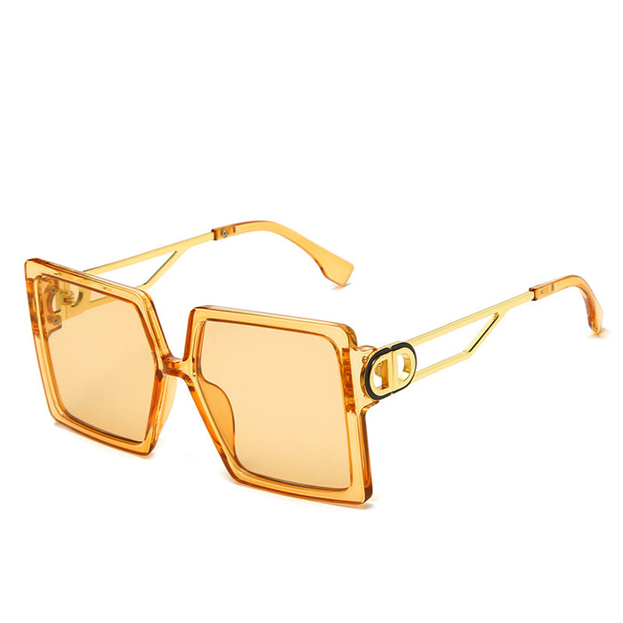 Wholesale Square Big Frame Metal Brand Sunglasses （F) JDC-SG-HNB006