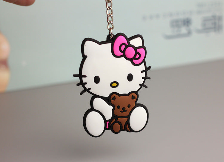 Wholesale keychain pvc soft plastic cartoon cute bag pendant MOQ≥3 JDC-KC-HMB011