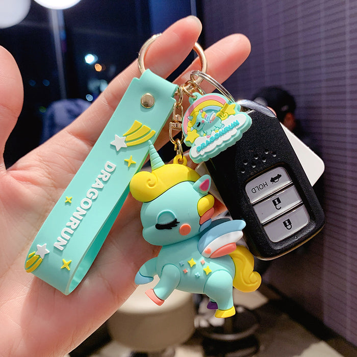 Wholesale genuine unicorn doll keychain car pendant JDC-KC-OShi016