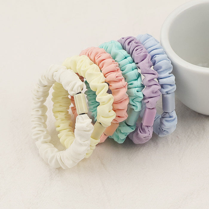 Wholesale Hair Scrunchies Cloth Cream Color Cute JDC-HS-ZanY001