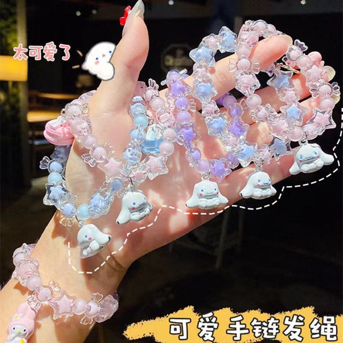 Wholesale acrylic beaded cute cartoon sweet hair rope（M）JDC-HS-BL012