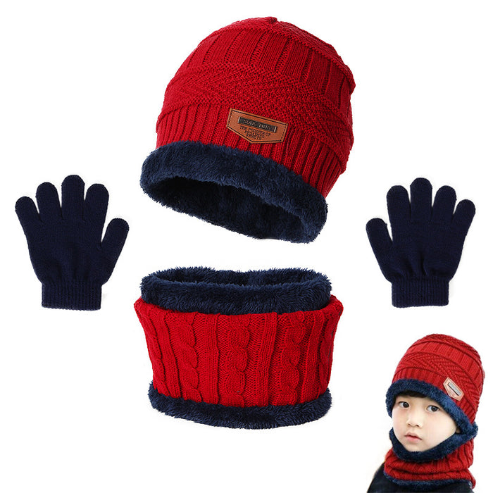 Wholesale Hat Wool Warm Children Scarf Gloves 3 Three-piece Set JDC-FH-Shengs005