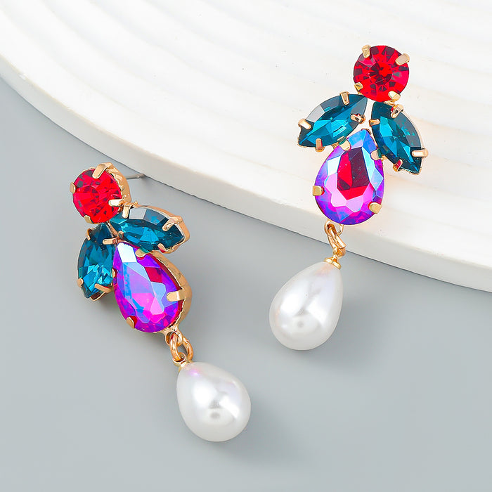 Wholesale Earrings Alloy Diamond Imitation Pearl JDC-ES-JL1050