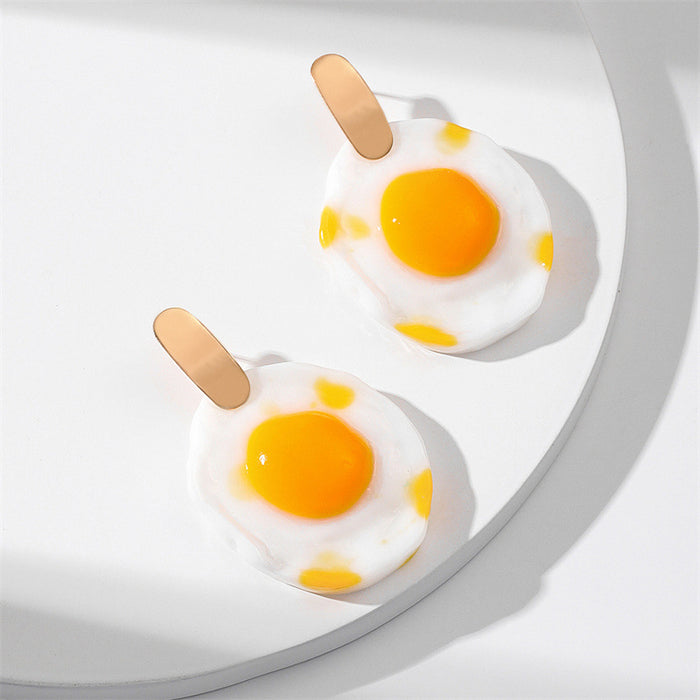 Wholesale Earrings Alloy Acrylic Creative Fried Eggs JDC-ES-GuTe004