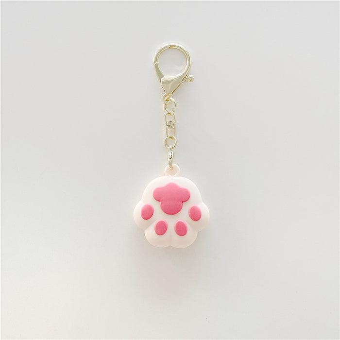 Wholesale Keychain Silicone Cartoon Cute Cat Claw Airtag Protective Cover MOQ≥2 JDC-KC-DKEr001