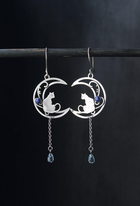 Wholesale Earrings Alloy Moon Kitten Chain MOQ≥2 JDC-ES-jugou010