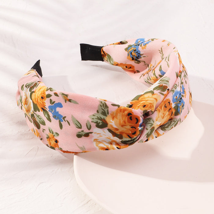 Jewelry WholesaleWholesale floral wide-brimmed cross knot headband JDC-HD-Moduo001 Headband 摩多 %variant_option1% %variant_option2% %variant_option3%  Factory Price JoyasDeChina Joyas De China