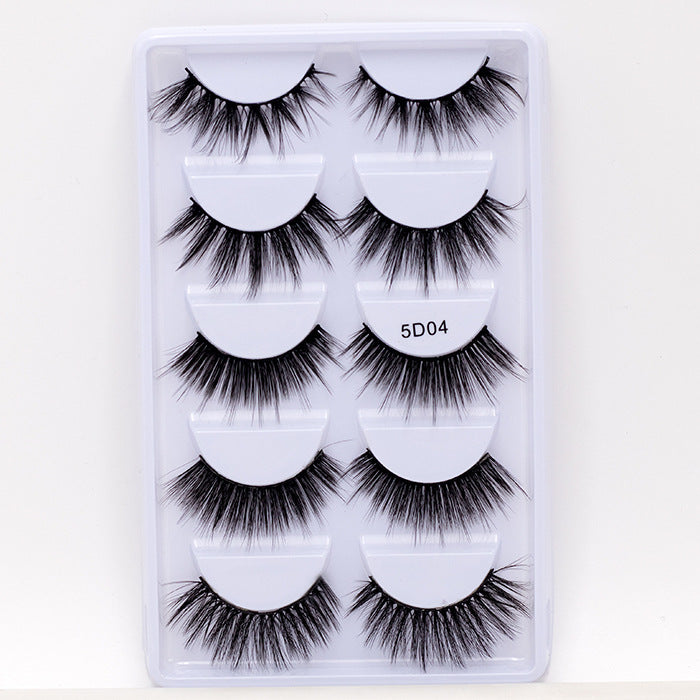 Wholesale Imitation Mink Hair 5D Natural Thick False Eyelashes 5 Pairs Pack JDC-EY-MYan003