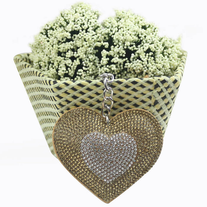 Llavero de aleación de corazón de diamante al por mayor jdc-kc-huisen002