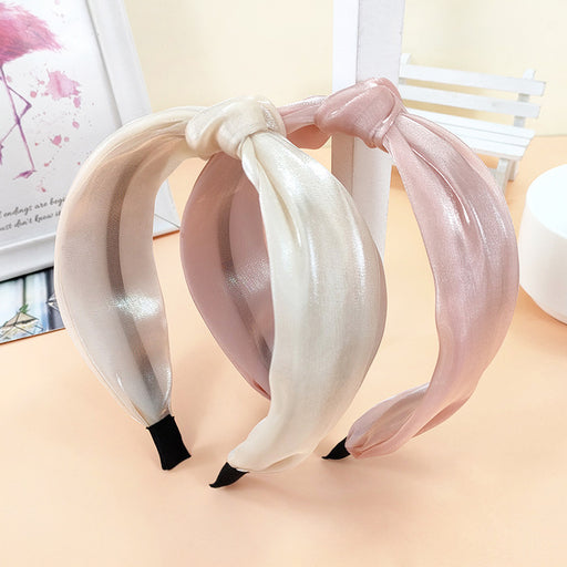 Jewelry WholesaleWholesale high-quality bright silk yarn headband wide version double knot JDC-HD-O394 Headband 潮炫 %variant_option1% %variant_option2% %variant_option3%  Factory Price JoyasDeChina Joyas De China