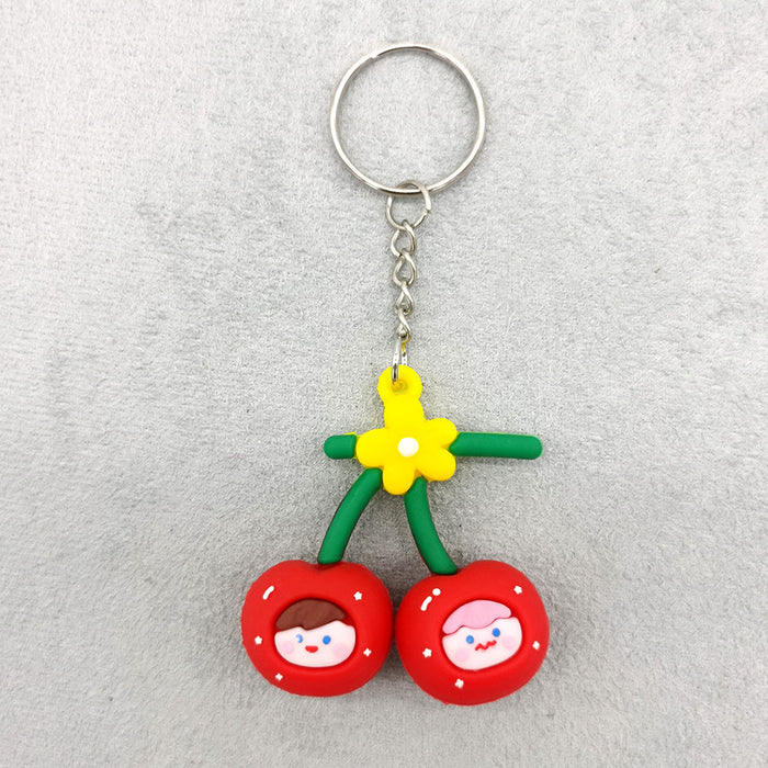 Jewelry WholesaleWholesale Cartoon Cherry Fruit Keychain MOQ≥2 JDC-KC-QiShi014 Keychains 奇释 %variant_option1% %variant_option2% %variant_option3%  Factory Price JoyasDeChina Joyas De China