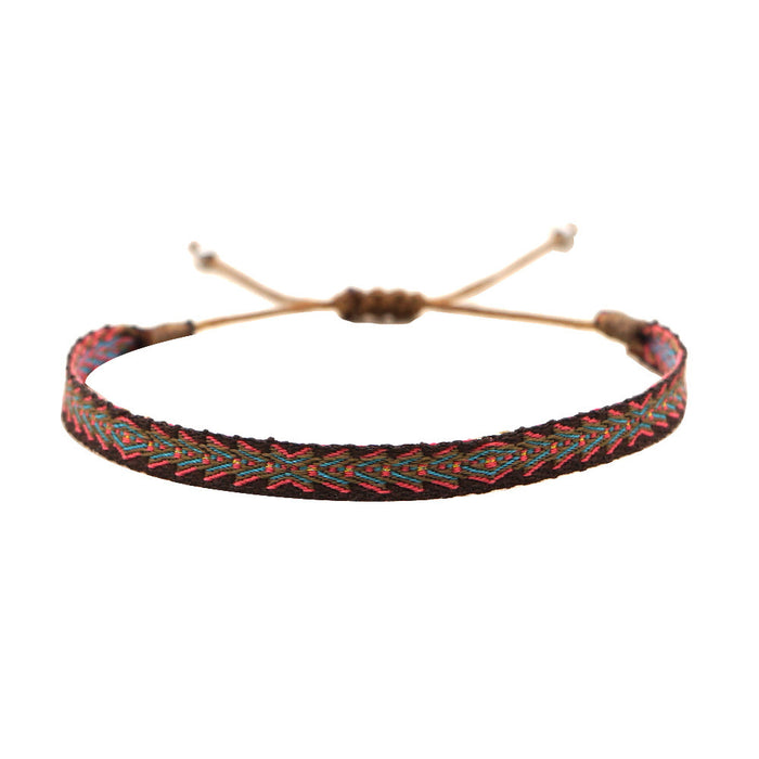 Wholesale Ethnic Wind Ribbon Pure Hand Woven Bracelet JDC-BT-HeY021