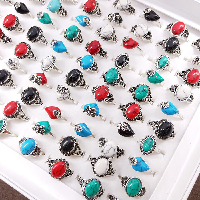 Jewelry WholesaleWholesale Random Turquoise Alloy Rings JDC-RS-KuaH005 Rings 跨海 %variant_option1% %variant_option2% %variant_option3%  Factory Price JoyasDeChina Joyas De China