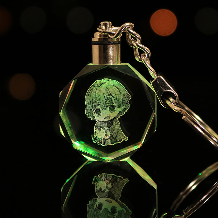 Wholesale Keychains Crystal LED Anime Peripherals Colorful Glow MOQ≥2 JDC-KC-LuoQ001