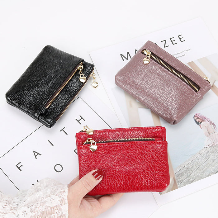 Wholesale Keychain Leather Print Short Zip Coin Purse Card Holder (F) JDC-KC-ShangM002