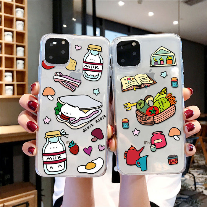 Jewelry WholesaleWholesale cartoon sticker mobile phone case for iphone12promax transparent protective case JDC-PC-KEX010 Phone Cases 科讯 %variant_option1% %variant_option2% %variant_option3%  Factory Price JoyasDeChina Joyas De China