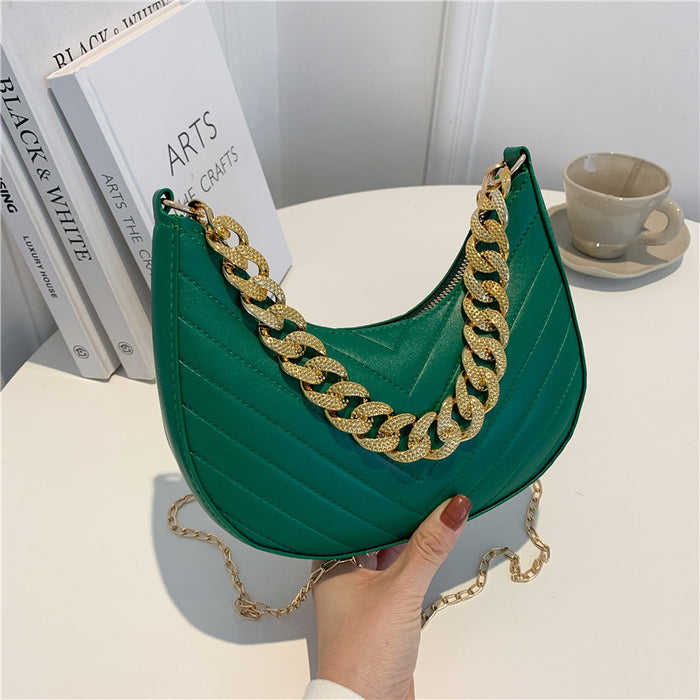 Wholesale Shoulder Bag PU Leather Chain Retro Rhombus MOQ3 JDC-SD-Chenz006