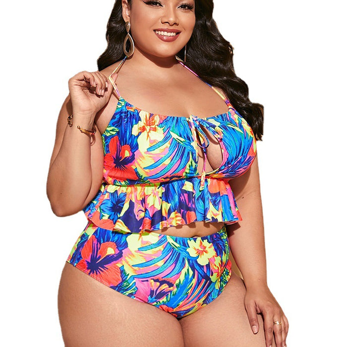 Jewelry WholesaleWholesale print halterneck sexy split two-piece set plus size swimsuit bikini JDC-SW-CZAL002 Swimwear 曹庄奥浪 %variant_option1% %variant_option2% %variant_option3%  Factory Price JoyasDeChina Joyas De China