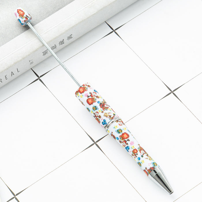 Wholesale DIY Beadable Pens Cow Print Leopard Print Christmas Plastic Pen DIY for Beaded JDC-PN-HuaH006