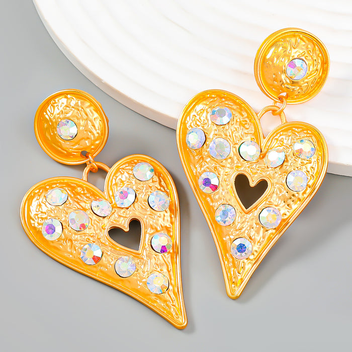 Wholesale Earrings Alloy Diamond Retro Multilayer Round Heart Shape JDC-ES-JL1059