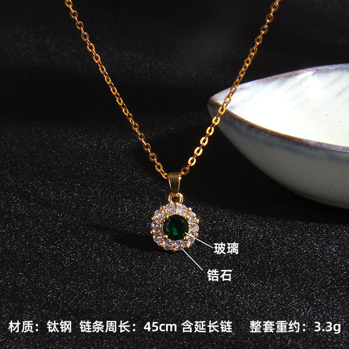 Jewelry WholesaleWholesale Copper Zircon Titanium Steel Sapphire Necklace JDC-NE-RongS009 Necklaces 荣硕 %variant_option1% %variant_option2% %variant_option3%  Factory Price JoyasDeChina Joyas De China