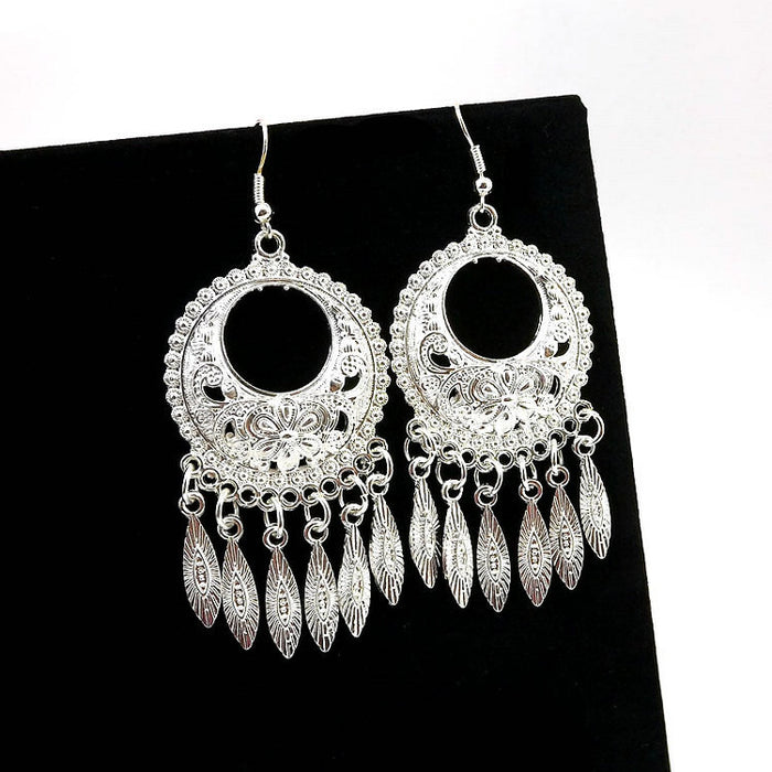 Wholesale Xingma Jewelry Boho Tibetan Silver Women's Earrings JDC-ES-Ylh002