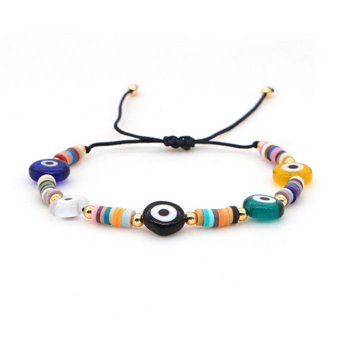 Jewelry WholesaleWholesale Bohemian Hand Ethnic Style Soft Pottery Glass Eye Bead Bracelet JDC-BT-JBH005 Bracelet 怪我咯 %variant_option1% %variant_option2% %variant_option3%  Factory Price JoyasDeChina Joyas De China